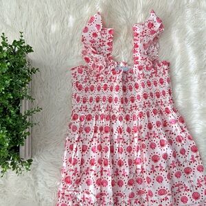 RARE Hill House Ellie Mermaid Nap Dress White Pink Red XL